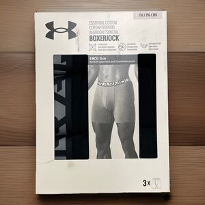 Under Armour Essential Cotton BoxerJock Men’s 2XL Black 6” Boxer Brief